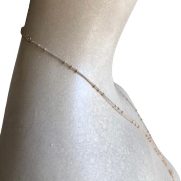 Gold Tone Small Gold Beads Black Fringed Feathered With Gold Bar Lariat Necklace - Picture 11 of 13